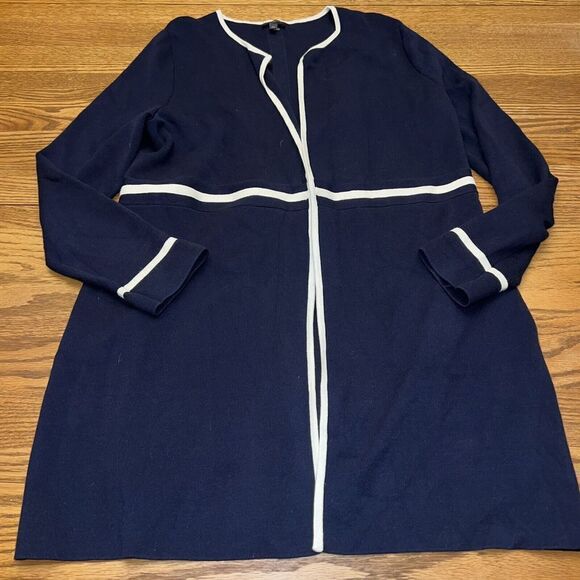 Talbots Open Long Cardigan Blue Long Sleeve Size Large Petite - Picture 1 of 4